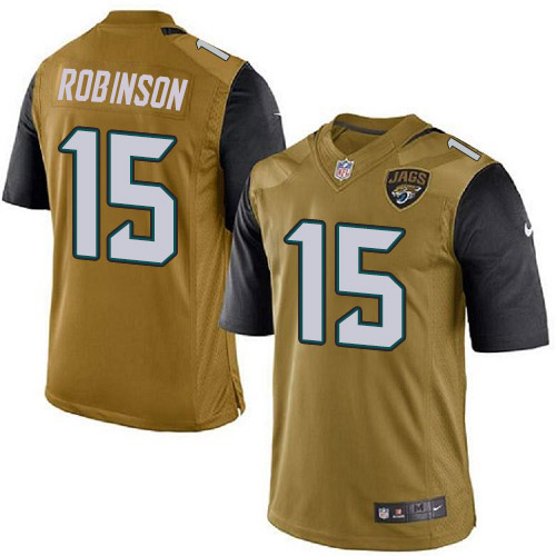 Men's Elite Allen Robinson Nike Jersey Gold - #15 Rush NFL Jacksonville Jaguars